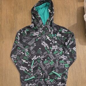 Under Armour Black Hoodie with Green and White Graphic Print